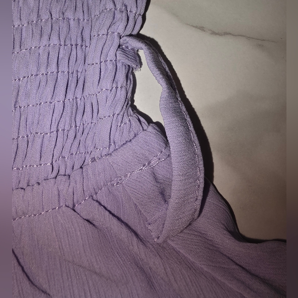 Lilac Mini Dress with Ruffle Trim - Picture 4 of 5